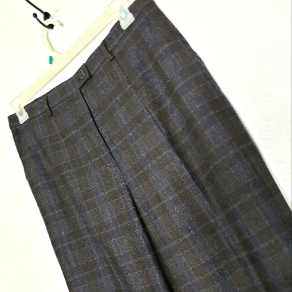 GUNEX Pants - Gunex Glen Plaid Pants Grey Periwinkle Wine Trousers